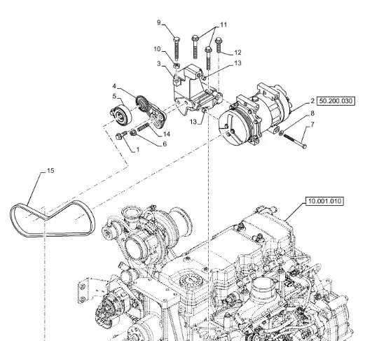 87803152 - Ролик натяж. ремня компр. конд. ДВС Cursor7T Puma155, T6080/90, XTX215